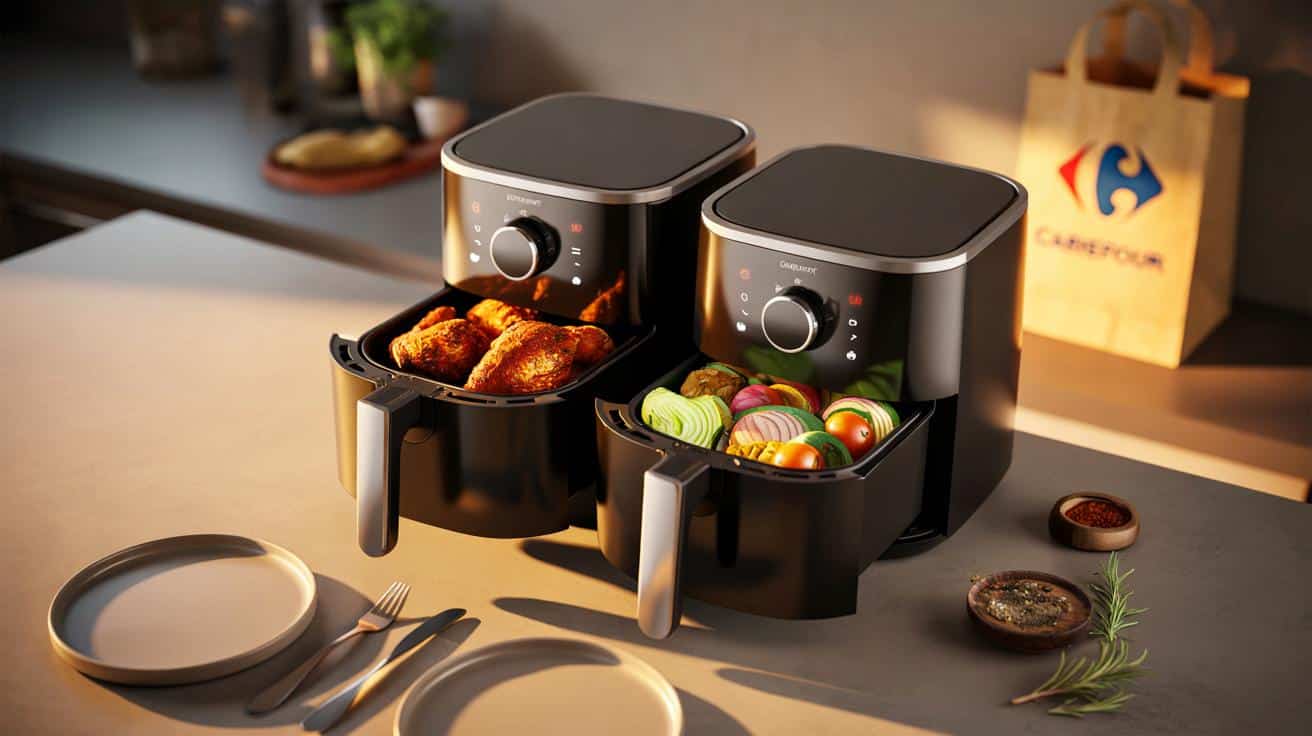 Carrefour lanza la freidora de aire doble que está arrasando: cuesta menos de 60 € y cocina dos platos a la vez