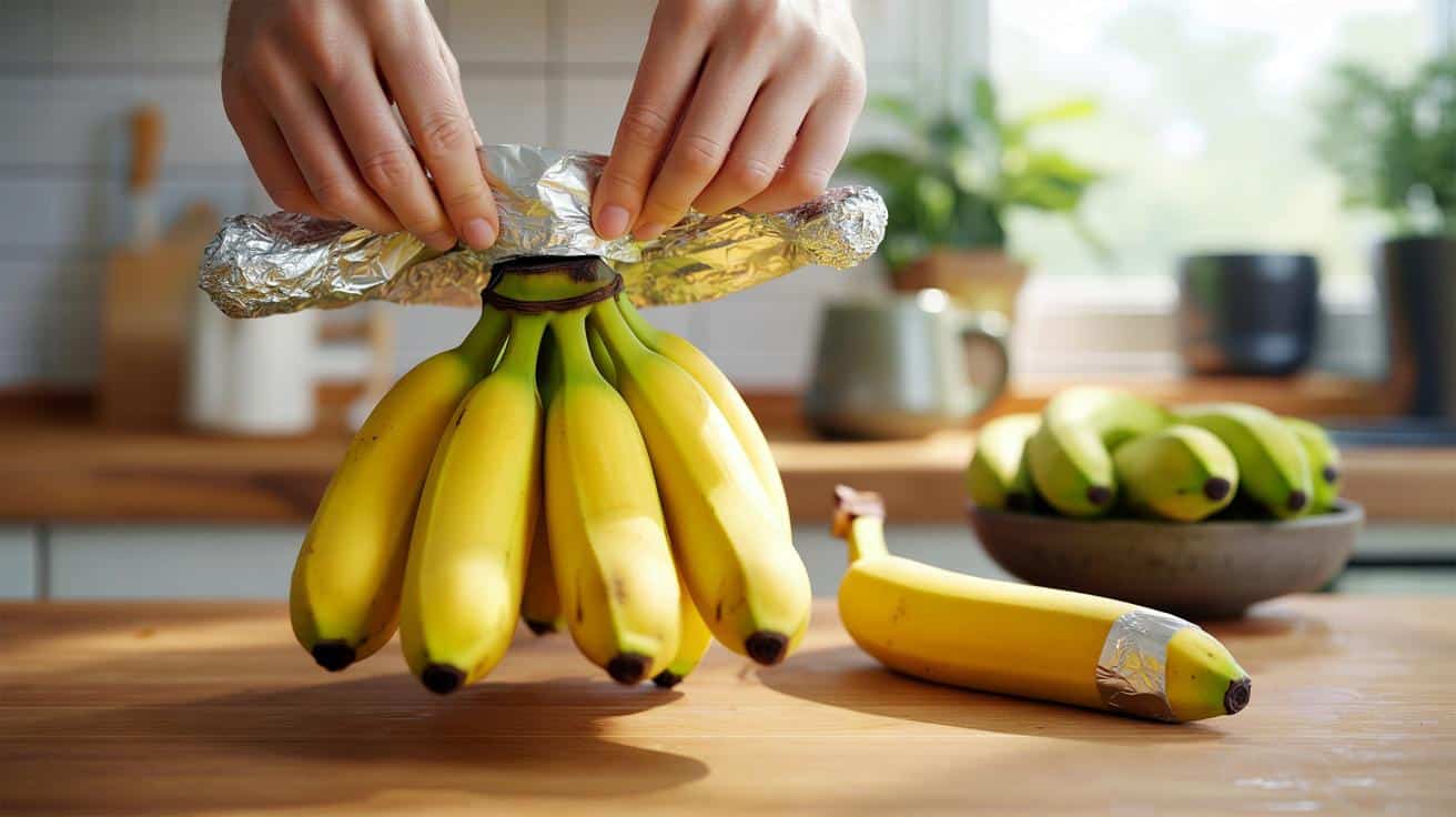 El truco casero con papel de aluminio para que las bananas no se pongan negras