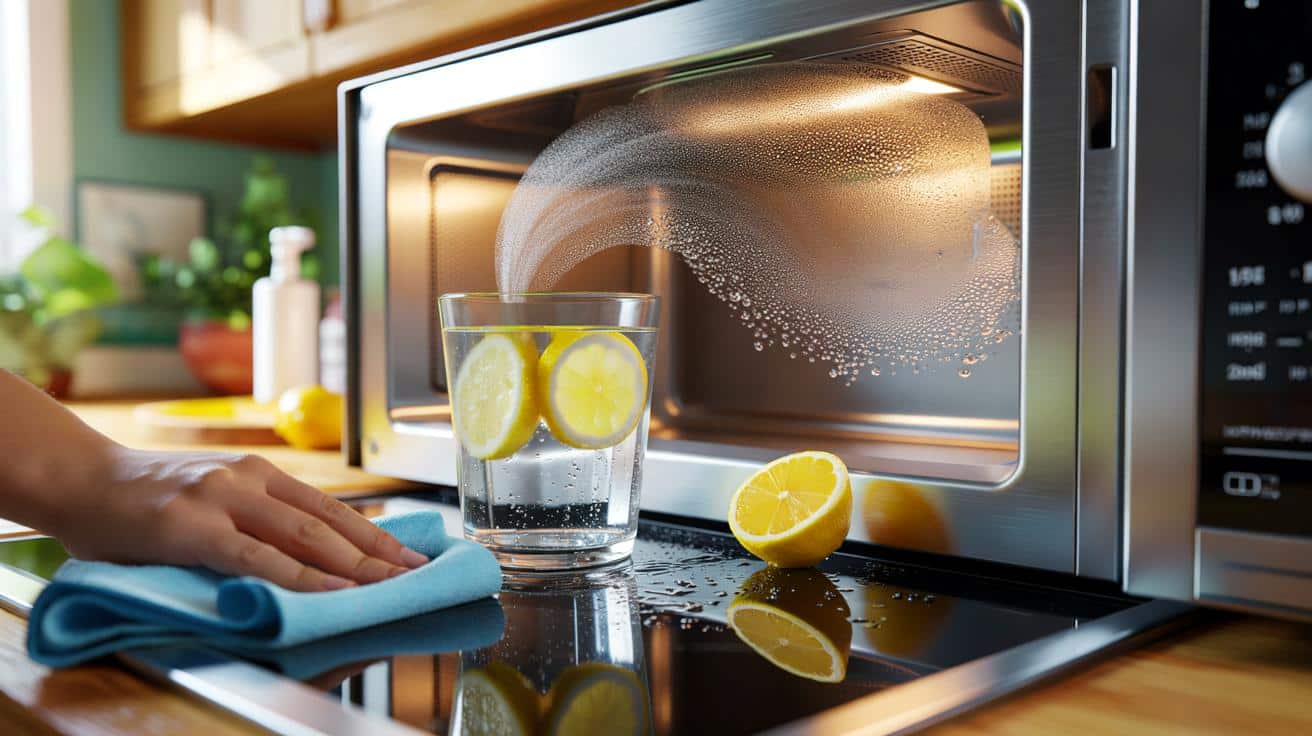 El truco del vaso con limón que limpia el microondas en 3 minutos sin productos químicos
