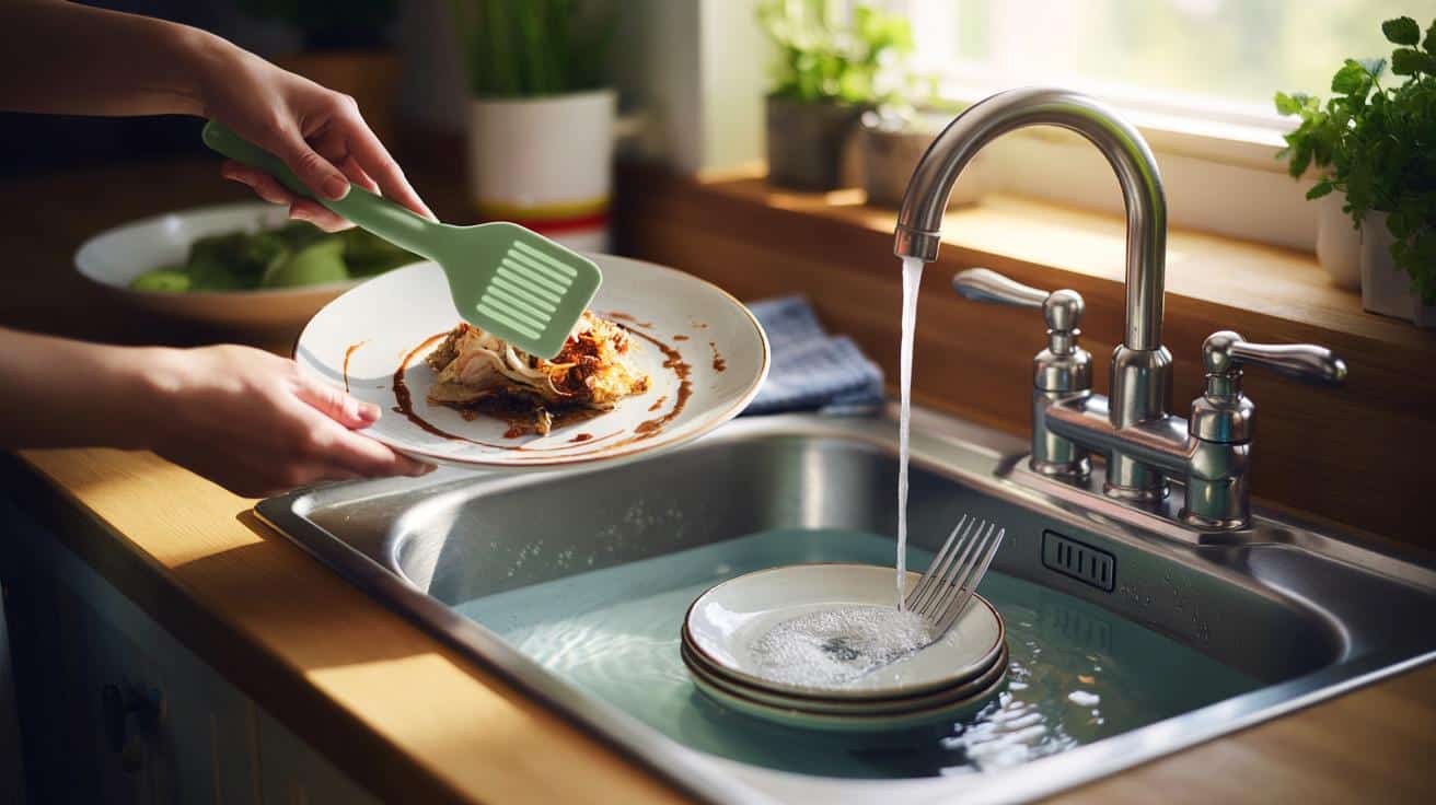 Este gesto antes de fregar los platos ayuda a ahorrar agua y energía