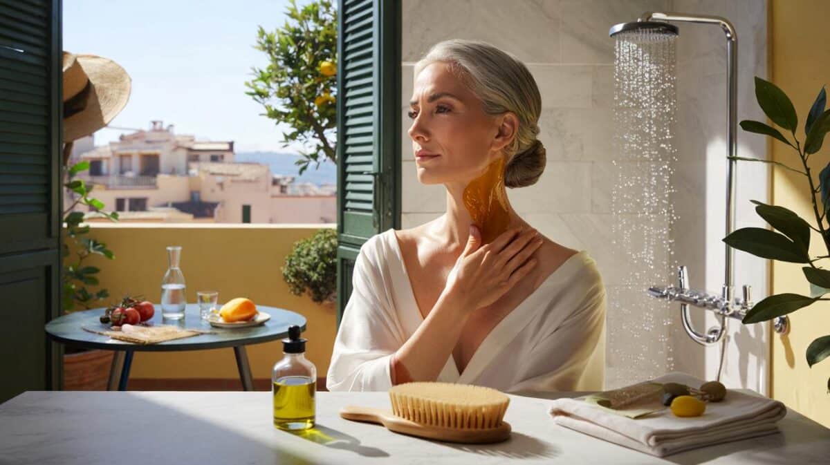 Italianas de 60 con cuello liso: los 3 gestos diarios que tú no haces y cambian tu piel hoy