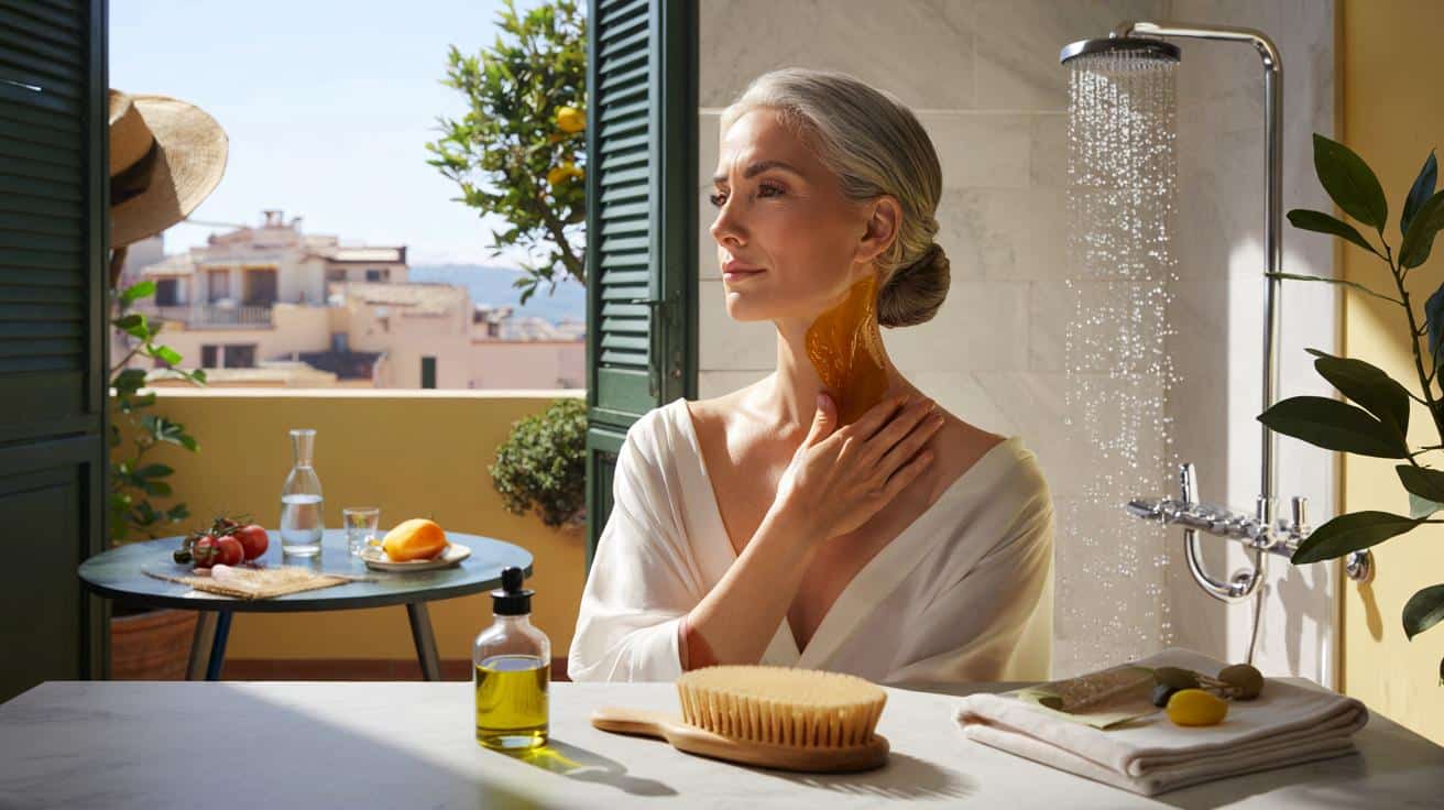 Italianas de 60 con cuello liso: los 3 gestos diarios que tú no haces y cambian tu piel hoy