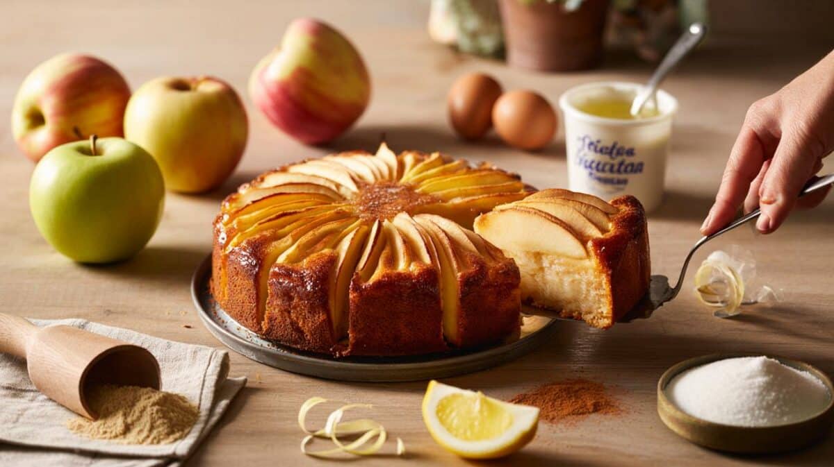 Si tienes 3 manzanas y un yogur, esta tarta de 7 pasos triunfa en España: ¿te apuntas hoy?