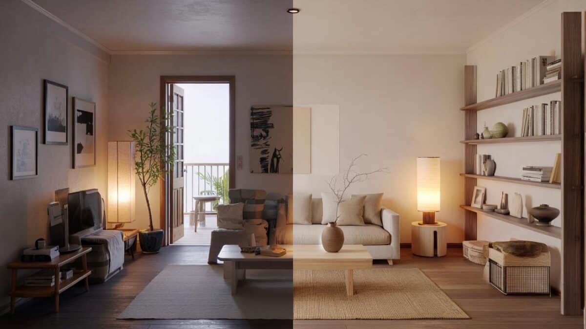 Si tienes un piso pequeño, 7 gestos japoneses transforman tu salón en 24 horas: lo notarás