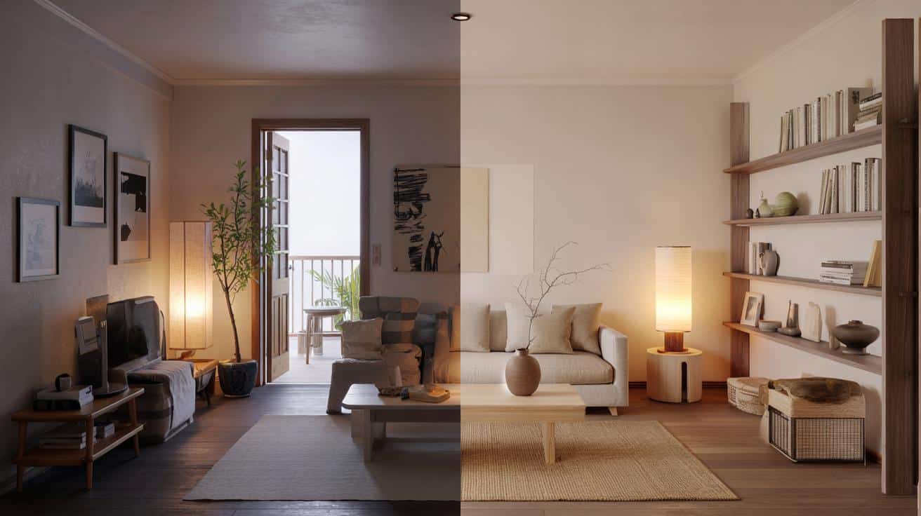 Si tienes un piso pequeño, 7 gestos japoneses transforman tu salón en 24 horas: lo notarás