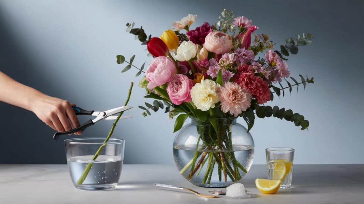 Tienes flores mustias en 48 horas: el método de 7 minutos que mantiene ramos frescos 365 días