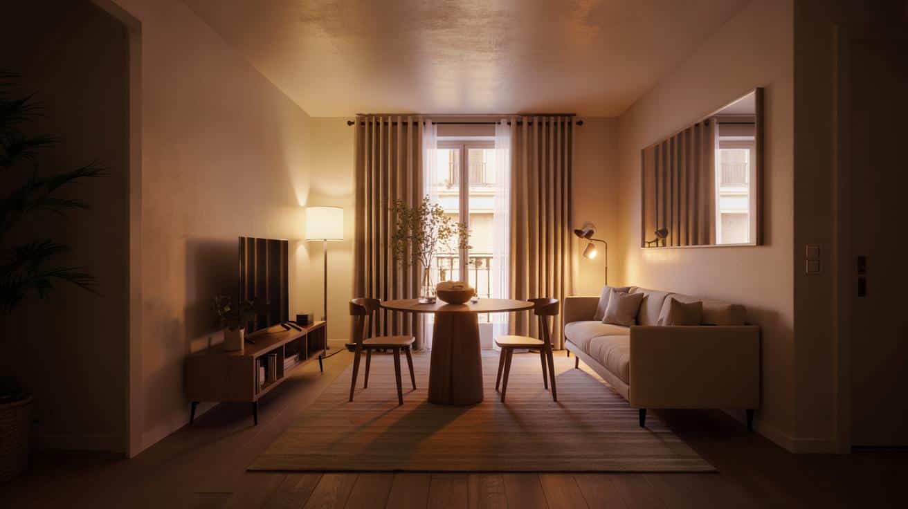 ¿Vives en menos de 30 m²? 9 trucos con 2700K, espejo y alfombra que te harán sentir más espacio